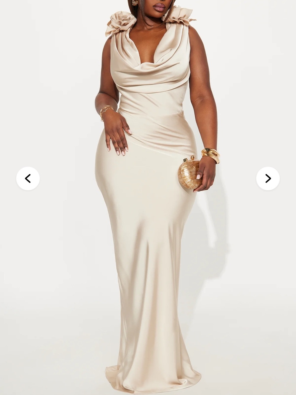 Fashion nova Positano Cowl Neck Satin Maxi Dress